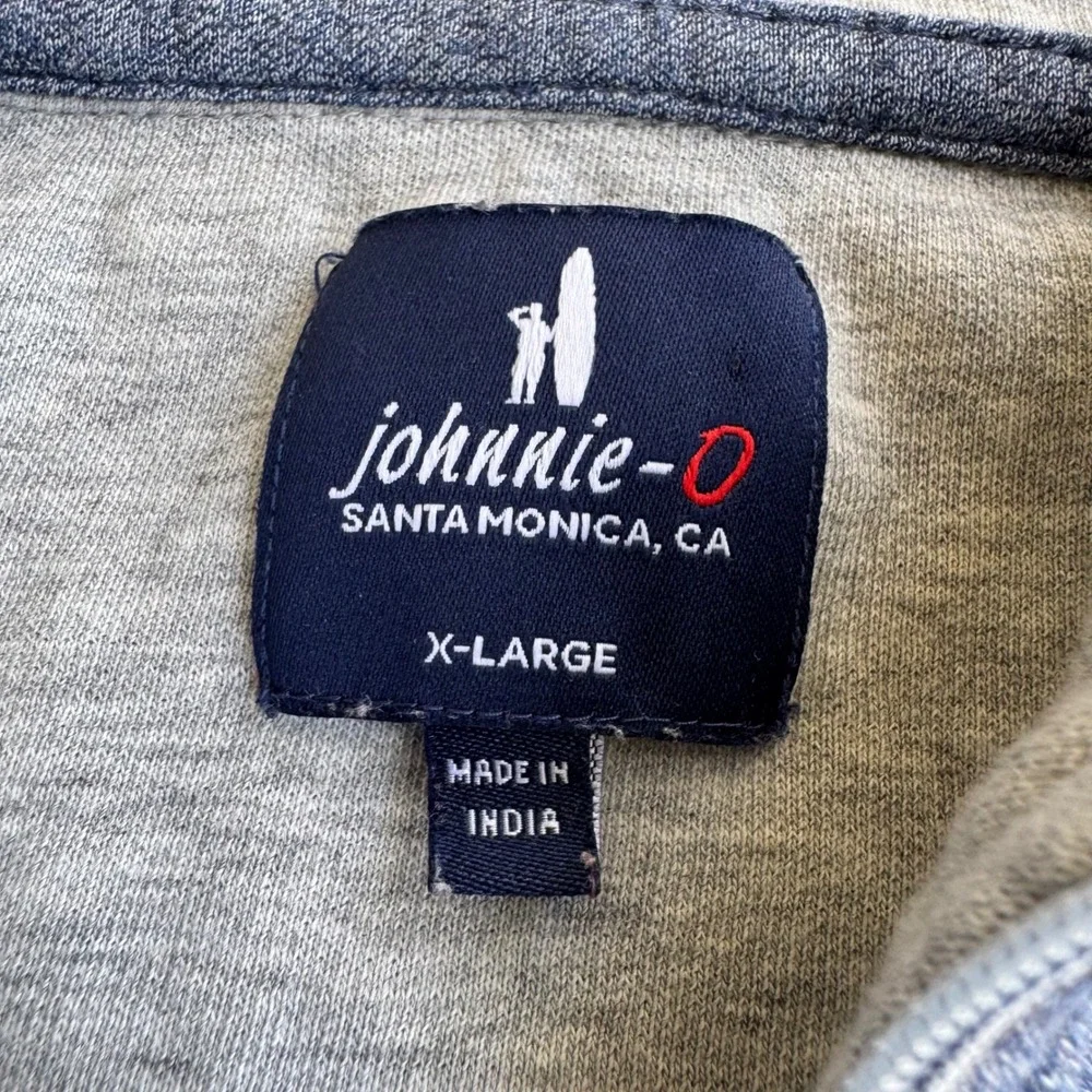 Johnnie-O Mens XL Quarter Zip Pullover Heathered Blue Grey Cotton Modal Stretch‎